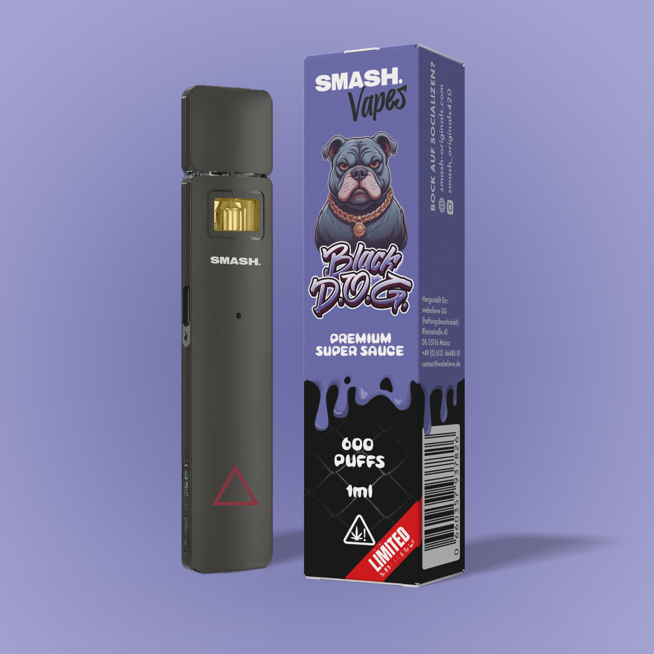 SMASH Vape Black D.O.G. — Dunkle Beeren, intensiv